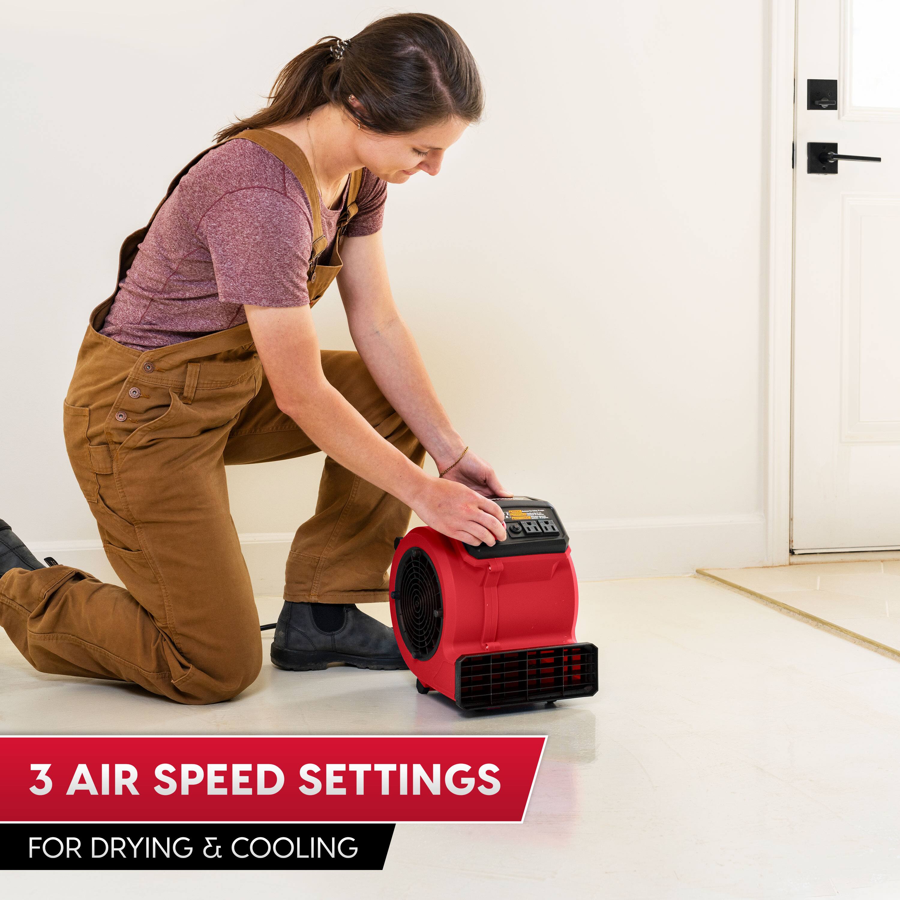 3 AIR SPEED SETTINGS  
FOR DRYING & COOLING