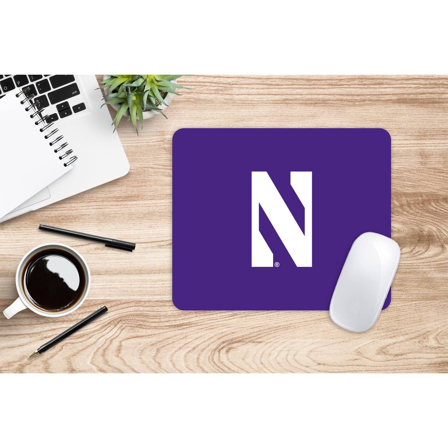 Alt View 1. OTM Essentials - Purple Northwestern Wildcats Primary Logo Mouse Pad - Purple.