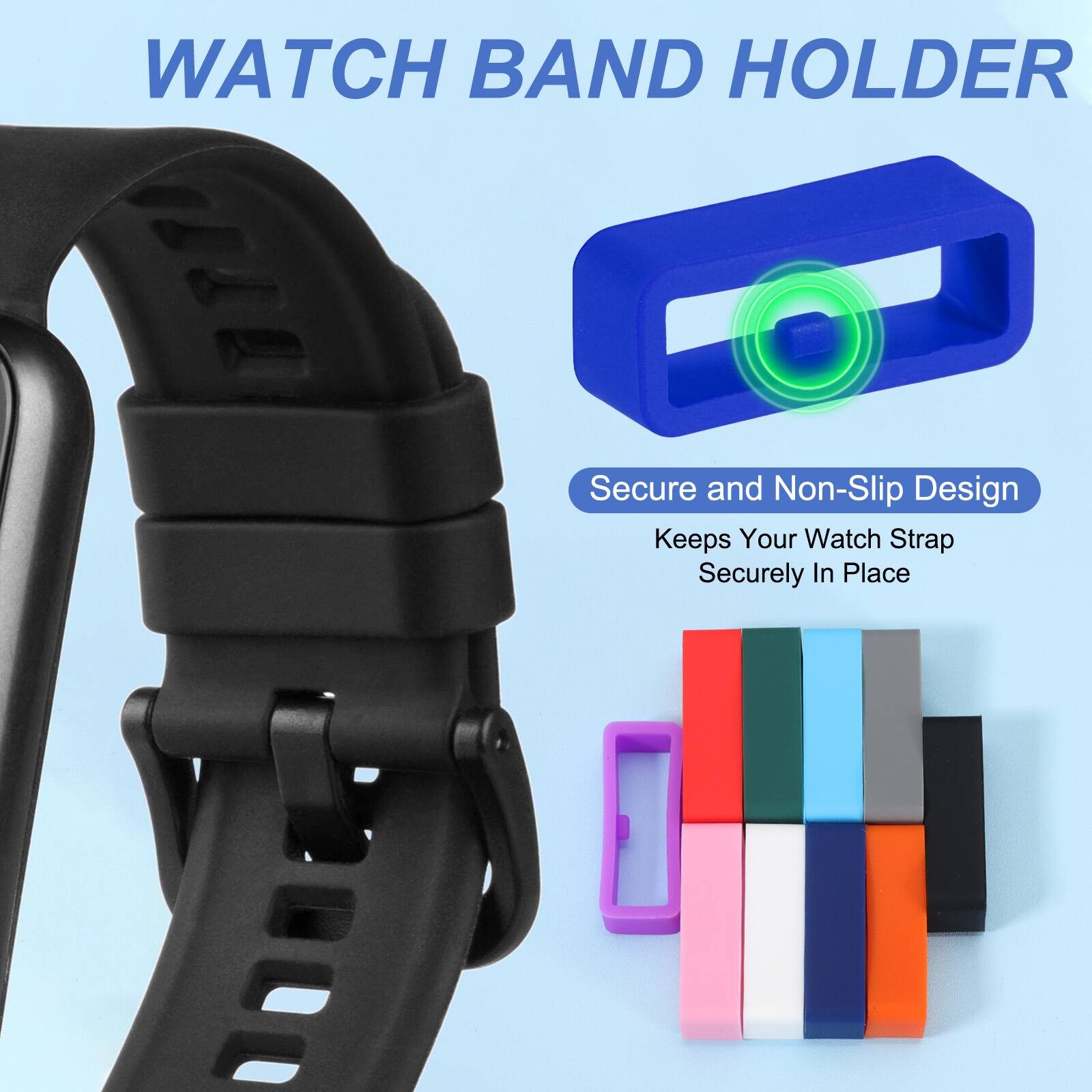WATCH BAND HOLDER

Secure and Non-Slip Design
Keeps Your Watch Strap Securely In Place