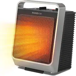 Loheer - 1500W Indoor Space Heater, Portable Ceramic Electric Heater with Thermostat for Bedroom Office