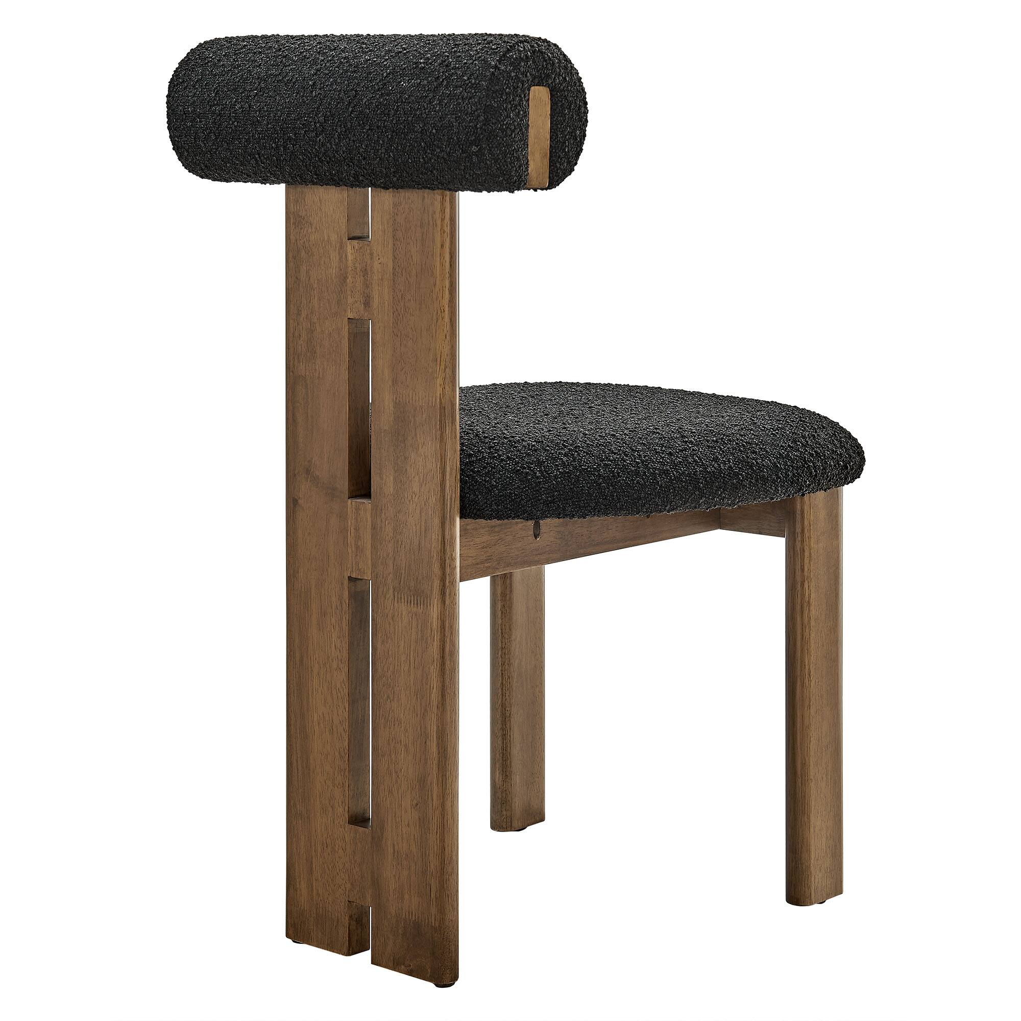 Alt View 2. Modway - Torian Boucle Fabric Dining Chair Set of 2 by Modway - Black.
