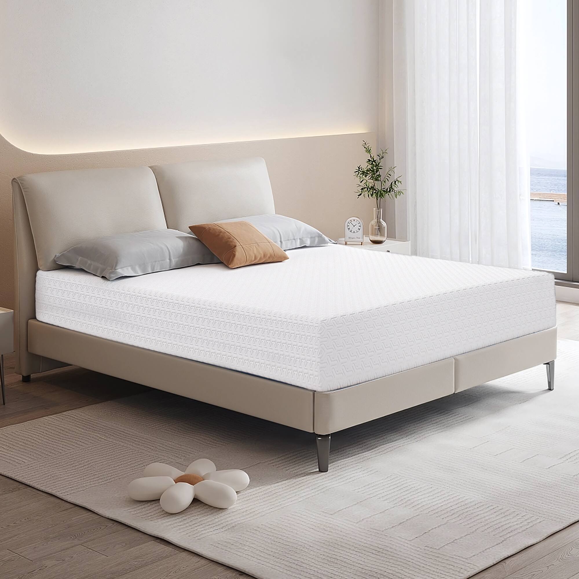 Front. Brick Attic - 10"Mattress in a Box, Cooling Gel Memory Foam Mattress  Medium Firm for Comfort Sleep and  Pressure Relief - White.