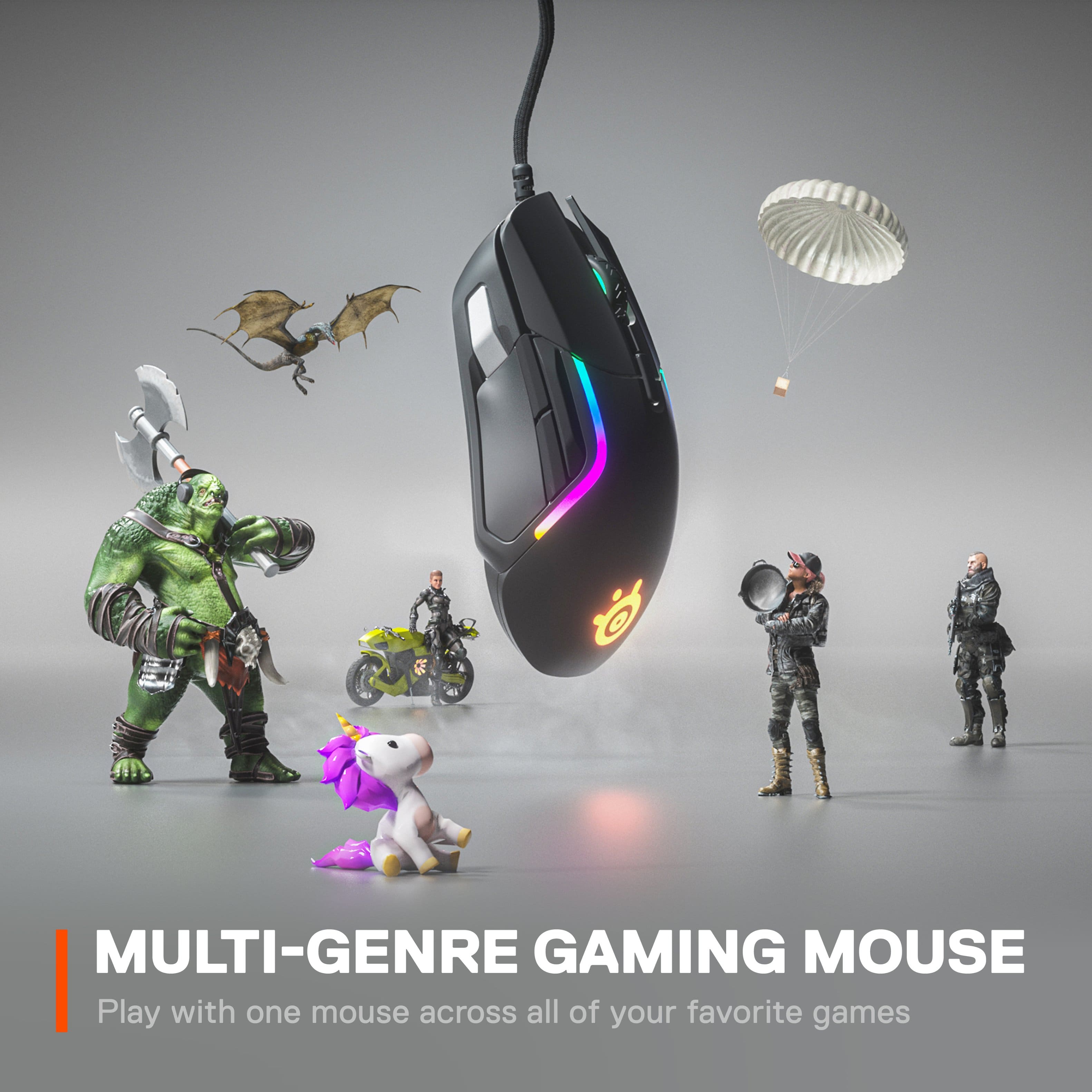 MULTI-GENRE GAMING MOUSE Play with one mouse across all of your favorite games