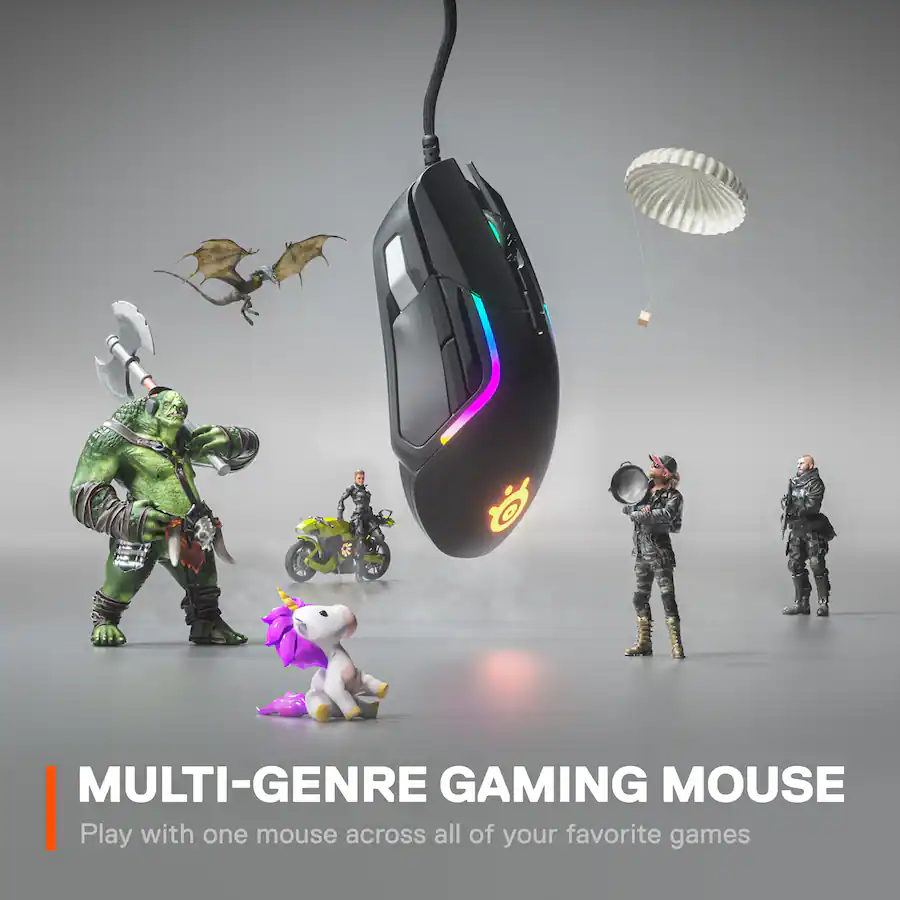 Red5 Mouse SteelSeries Rival 5 Wired Optical Gaming Mouse with RGB Lighting Wired ...