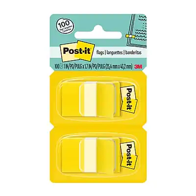 100 Post-it flags
100 banderitas
100 lánguettes
1 IN / PO / PULG
17 N / PO / PULG (25,4 mm x 43,2 mm)
3M Post-it