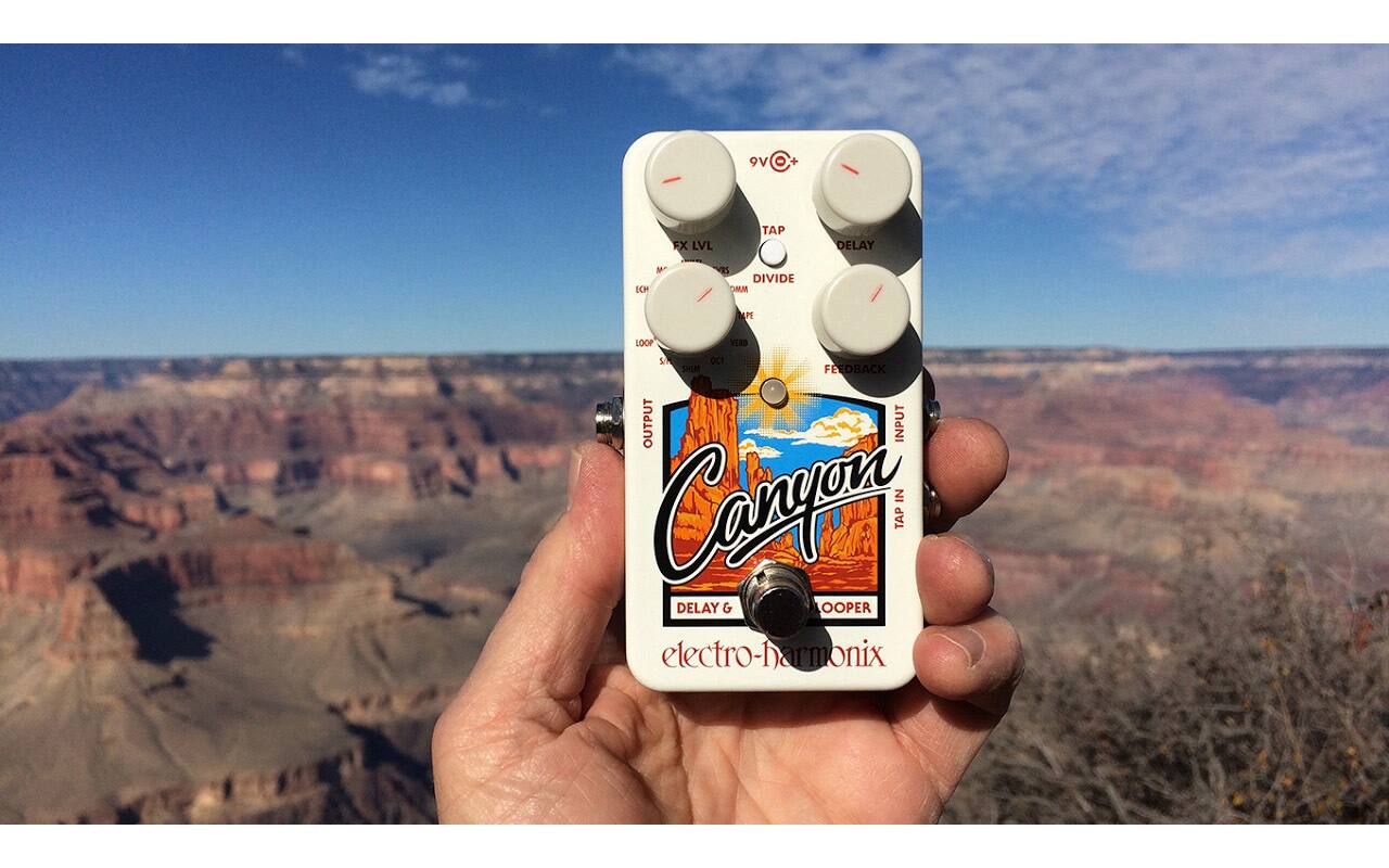 9V 0 + FX LVL TAP DELAY M 15 DIVIDE ECH DMM / P LOOF VERS 1 OCT SHIM FEEDBACK OUTPUT INPUT Canyon IN TAP DELAY G OOPER electro-harmonix