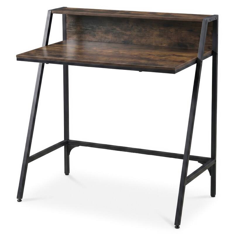 Alt View 4. WELLFOR - 31.5" 2 Tier Small Computer Desk PC Laptop Table, Computer Study Writing Workstation for Home Office - Rustic Brown.