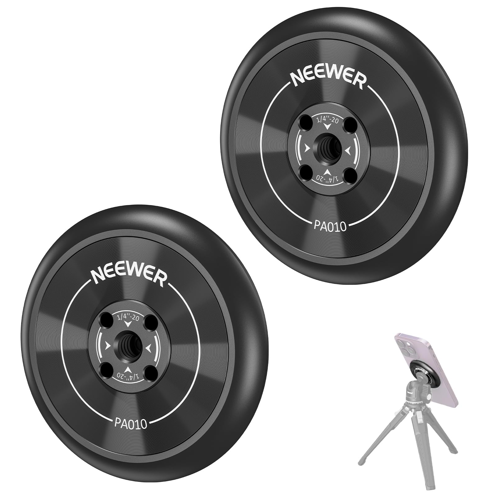 Neewer - MagSafe Phone Mount, 1/4" Thread, 2-Pack - PA010
