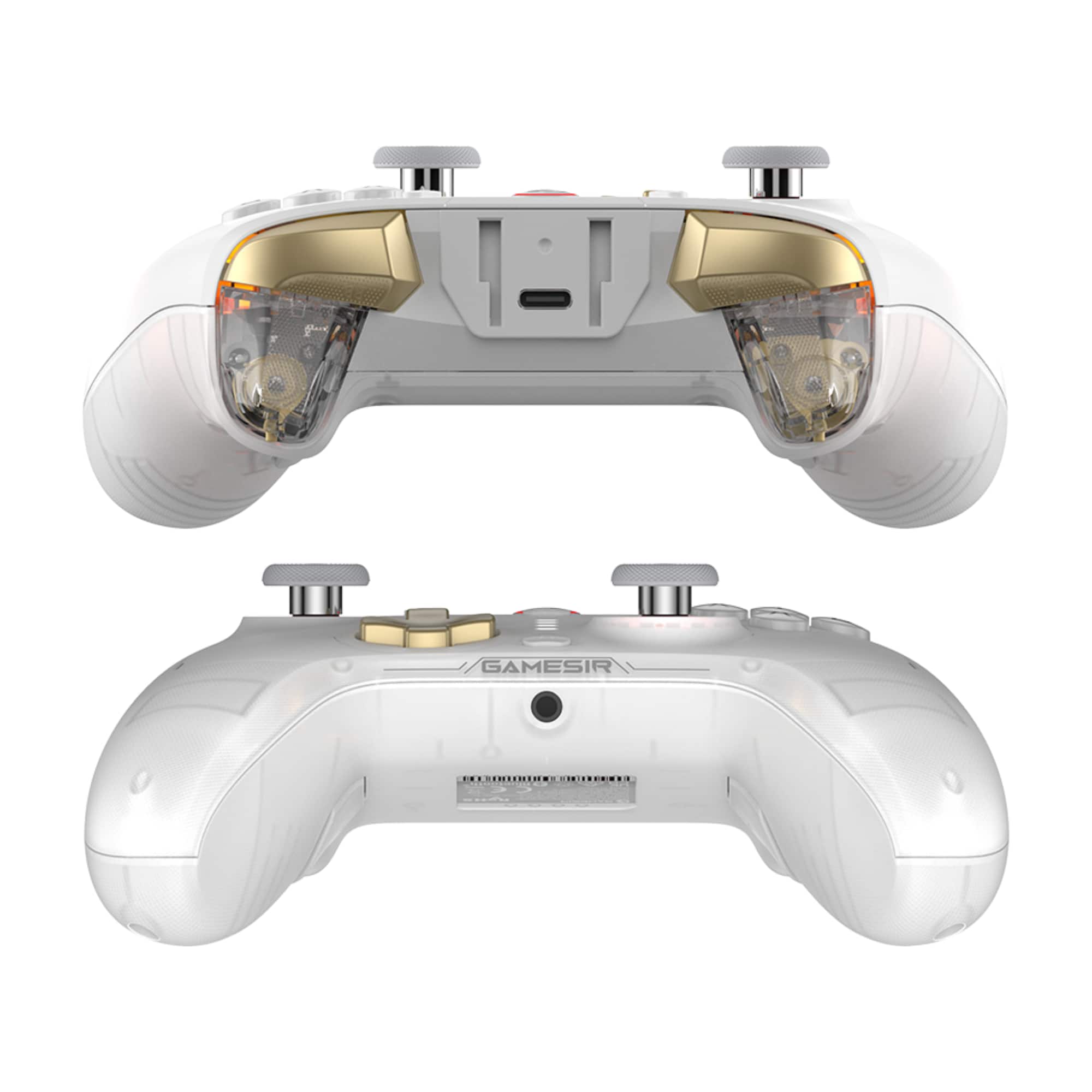 Left. GameSir - Cyclone 2 Pro Wireless Controller for Switch, PC, Steam, Android, iOS, PC, Mag-Res TMR Sticks, Hall Effect Triggers, RGB - White.
