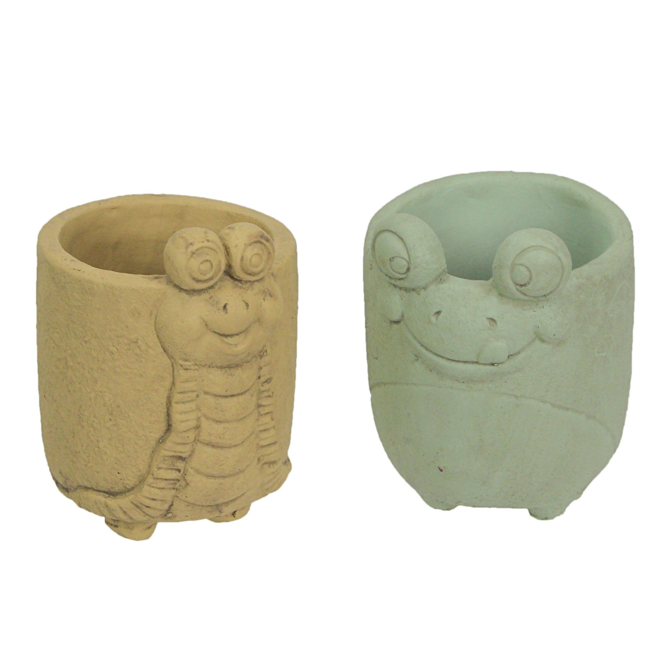 Front. Special T Imports - Set of 2 Snail & Frog Resin Planters Indoor Outdoor Cute Succulent Flower Pots - Multicolored.
