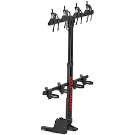 Yakima - HangOver 4 Adjustable Vertical Steel Mountain Bike Hitch Rack for 4 Bikes - Black