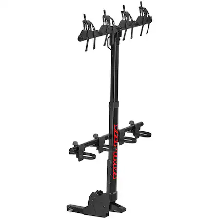 Front. Yakima - Yakima HangOver 4 Adjustable Vertical Steel Mountain Bike Hitch Rack for 4 Bikes - Black.