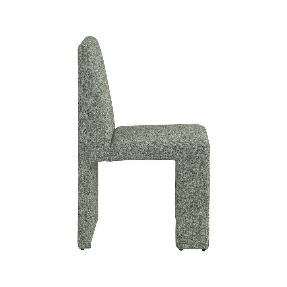 Alt View 3. Meridian Furniture - Benson Green Linen Textured Fabric Dining Chair, Set of 2 - Green.