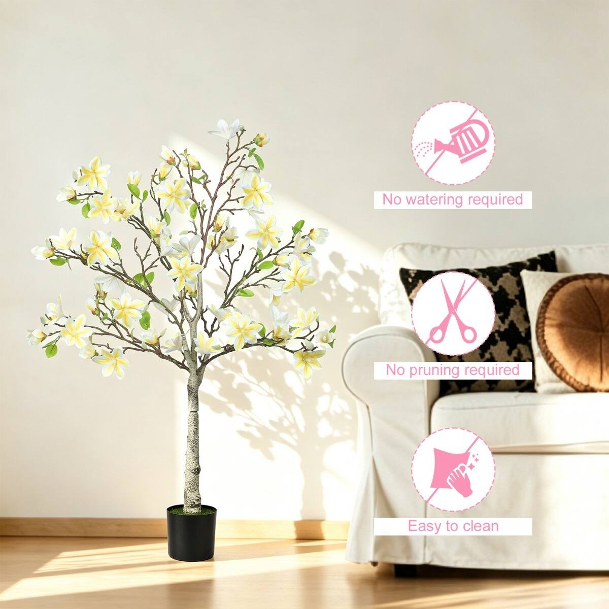 No watering required  
No pruning required  
Easy to clean