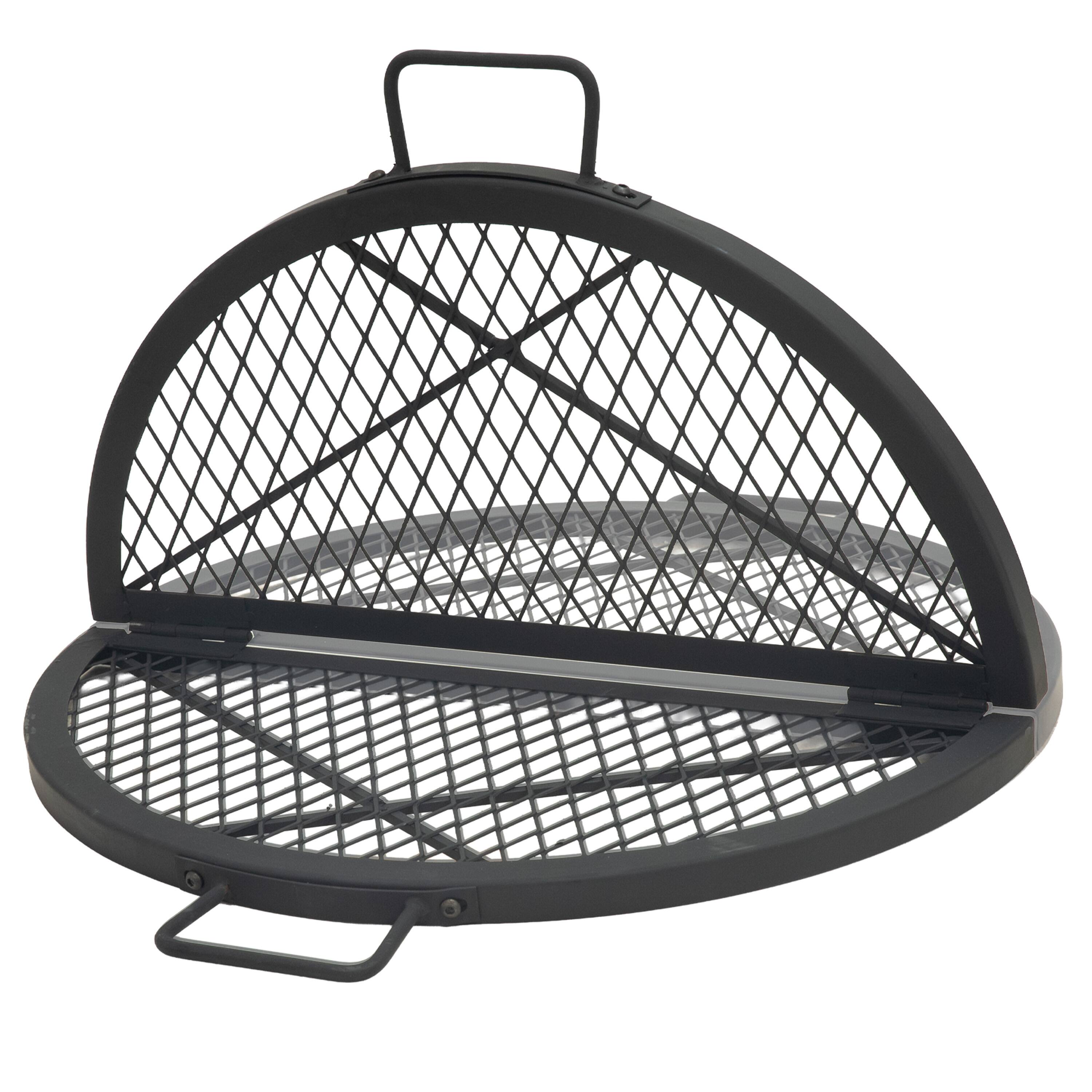 Alt View 10. Sunnydaze - Folding Black Steel Round Fire Grate - 40 in - Black.