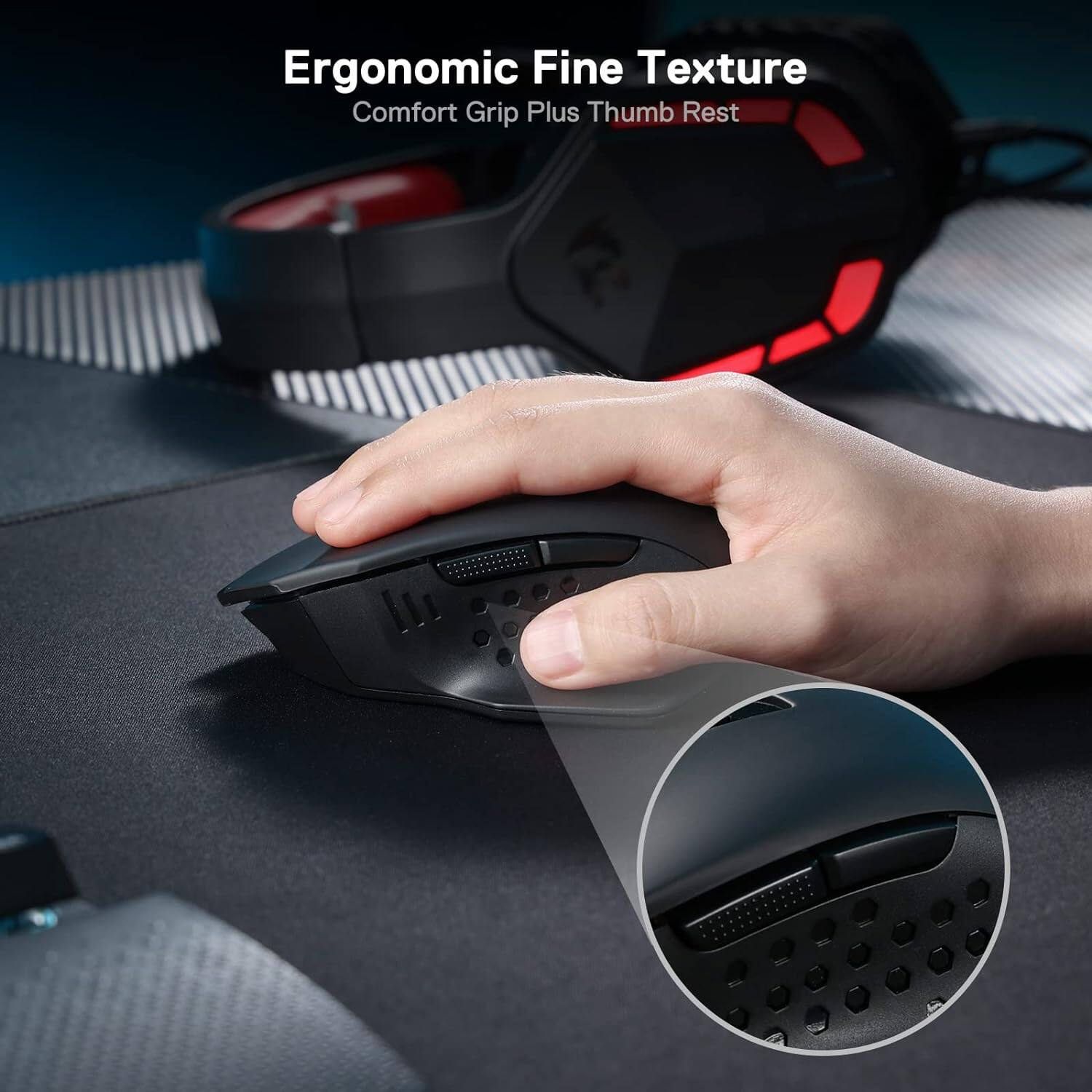 Ergonomic Fine Texture  
Comfort Grip Plus Thumb Rest