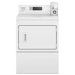 Whirlpool - 7.4 Cu. Ft. Commercial Electric Dryer with Factory Installed Coin Drop & Coin Box - White