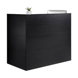VEVOR - Reception Desk, 55Inch L-Shaped Front Counter Table, Office Reception Counter - Black