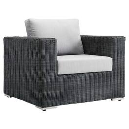 Summon Outdoor Patio Fabric Sunbrella® Armchair by Modway - Canvas Gray