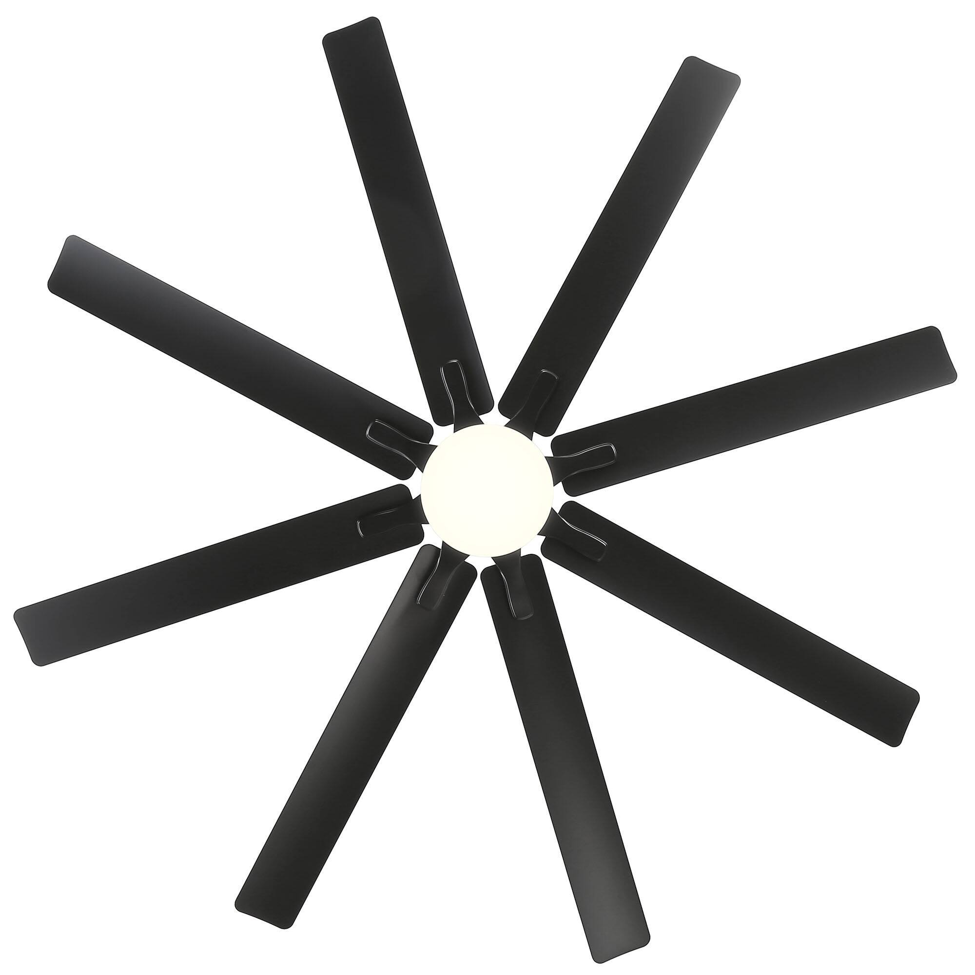 Alt View 7. Sofucor - 66" Smart APP Ceiling Fan with Light and Remote 6 Speed ​​Reversible DC 8 ABS Blades Ceiling Fan for Alexa/Google/App - Black.