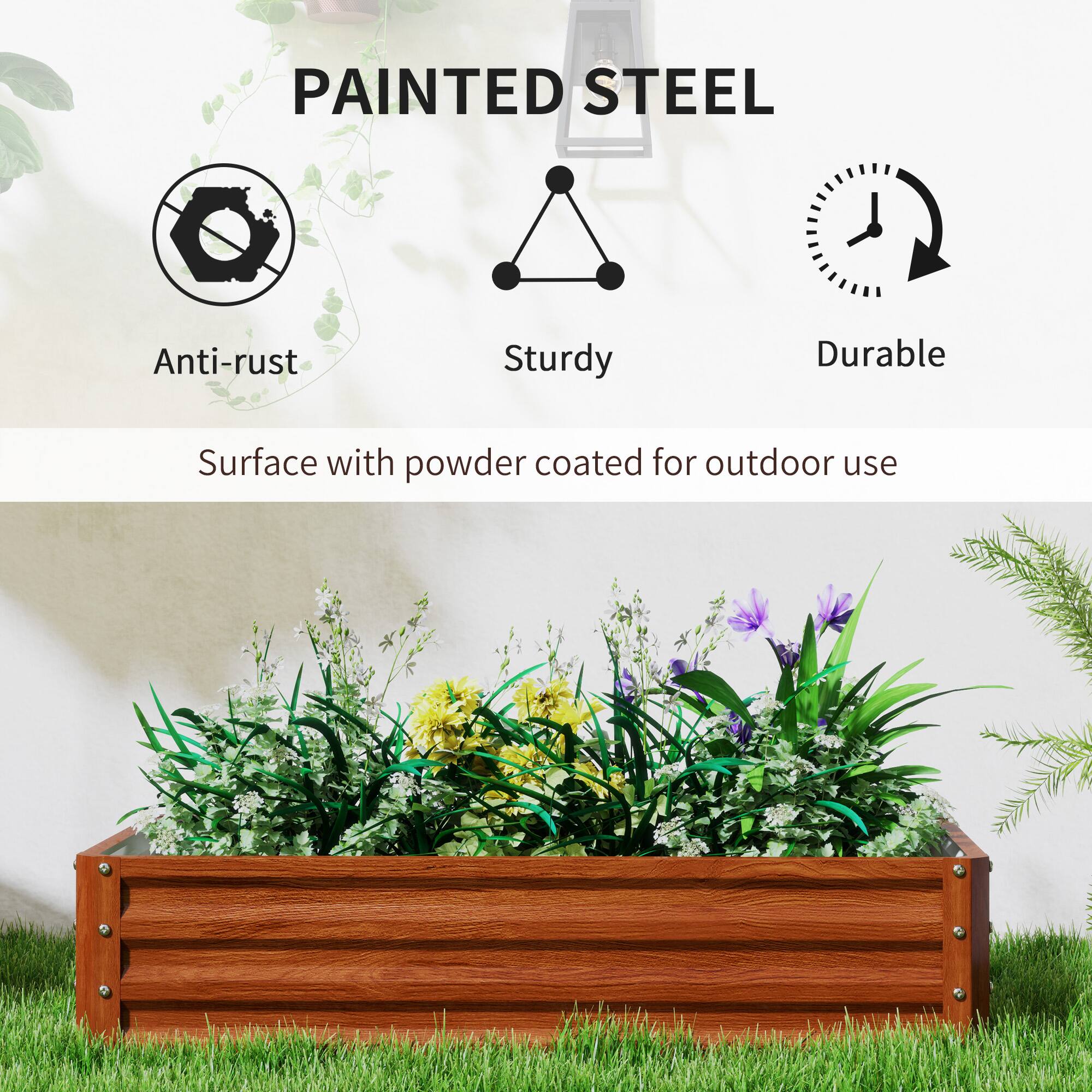 PAINTED STEEL

- Anti-rust
- Sturdy
- Durable

Surface with powder coated for outdoor use