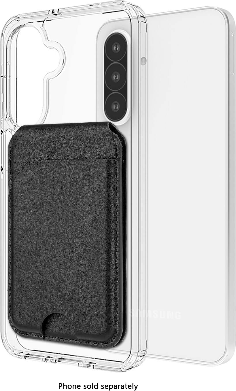 The image shows a Samsung phone in a clear case. The phone is not included in the case and must be purchased separately.