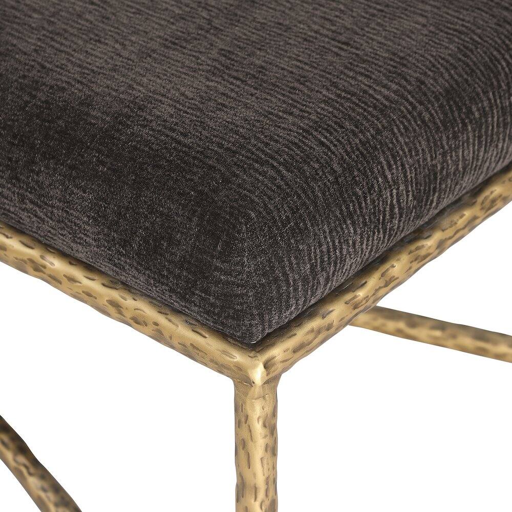 Alt View 4. Meridian Furniture - Valley Brown Chenille Fabric Bench - Brown.
