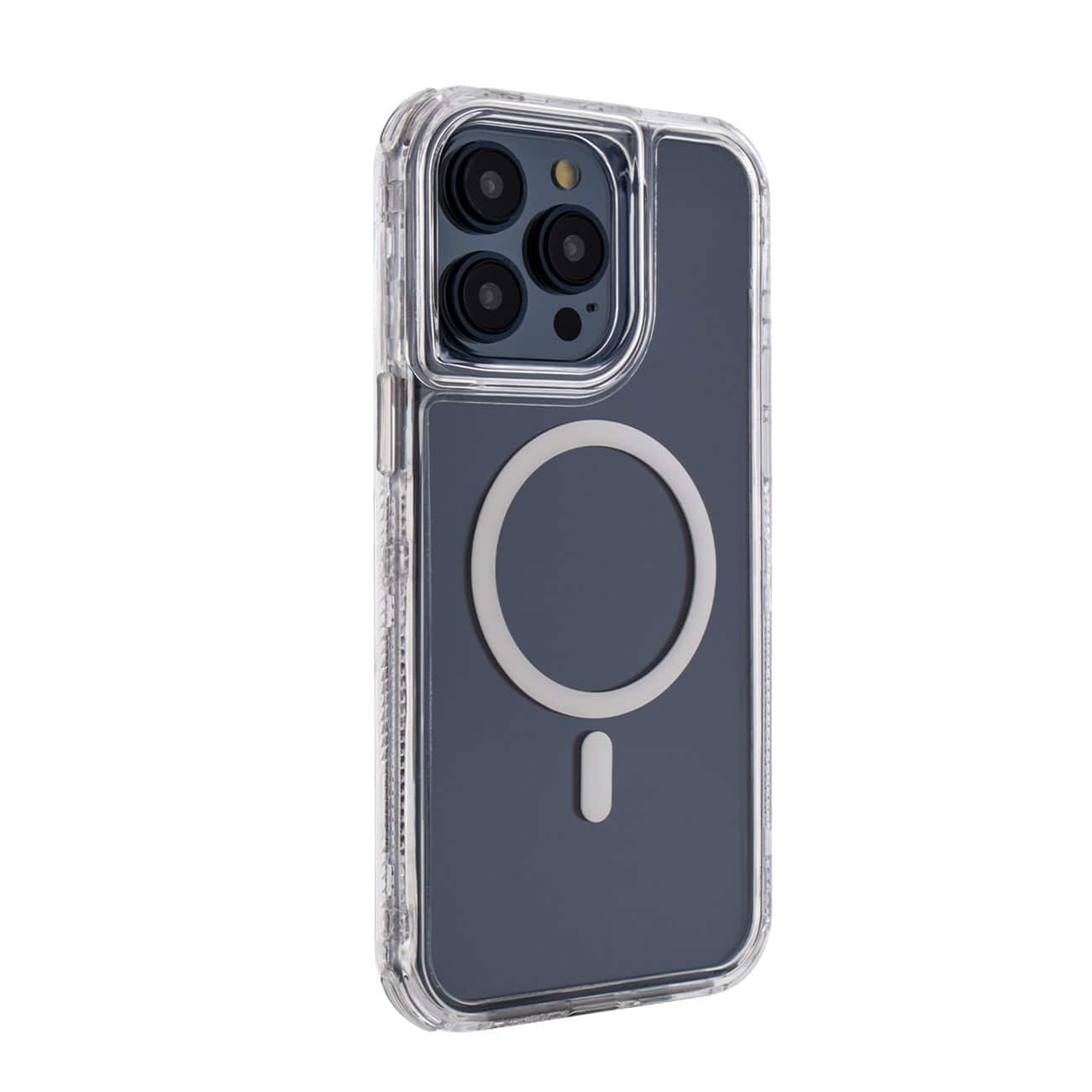 Reiko - Heavy Duty Transparent 3-In-1 Hybrid Shockproof Anti-Fall Protective Magnetic Case For Iphone 15 Pro Max In - Clear