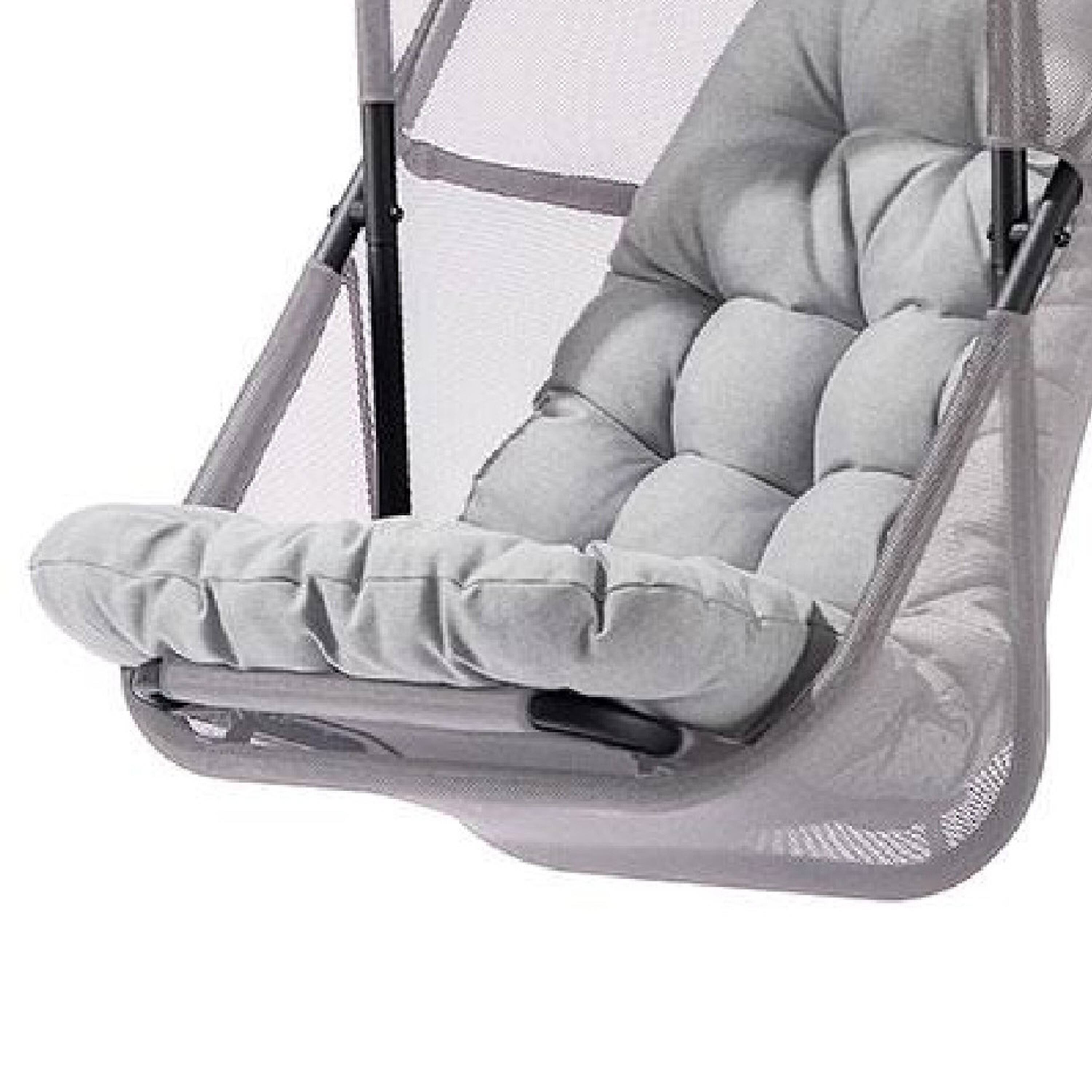 Alt View 3. Manhattan Lane - Bery Patio Hanging Swing Chair, Cushioned Light Gray Mesh - Light Gray.