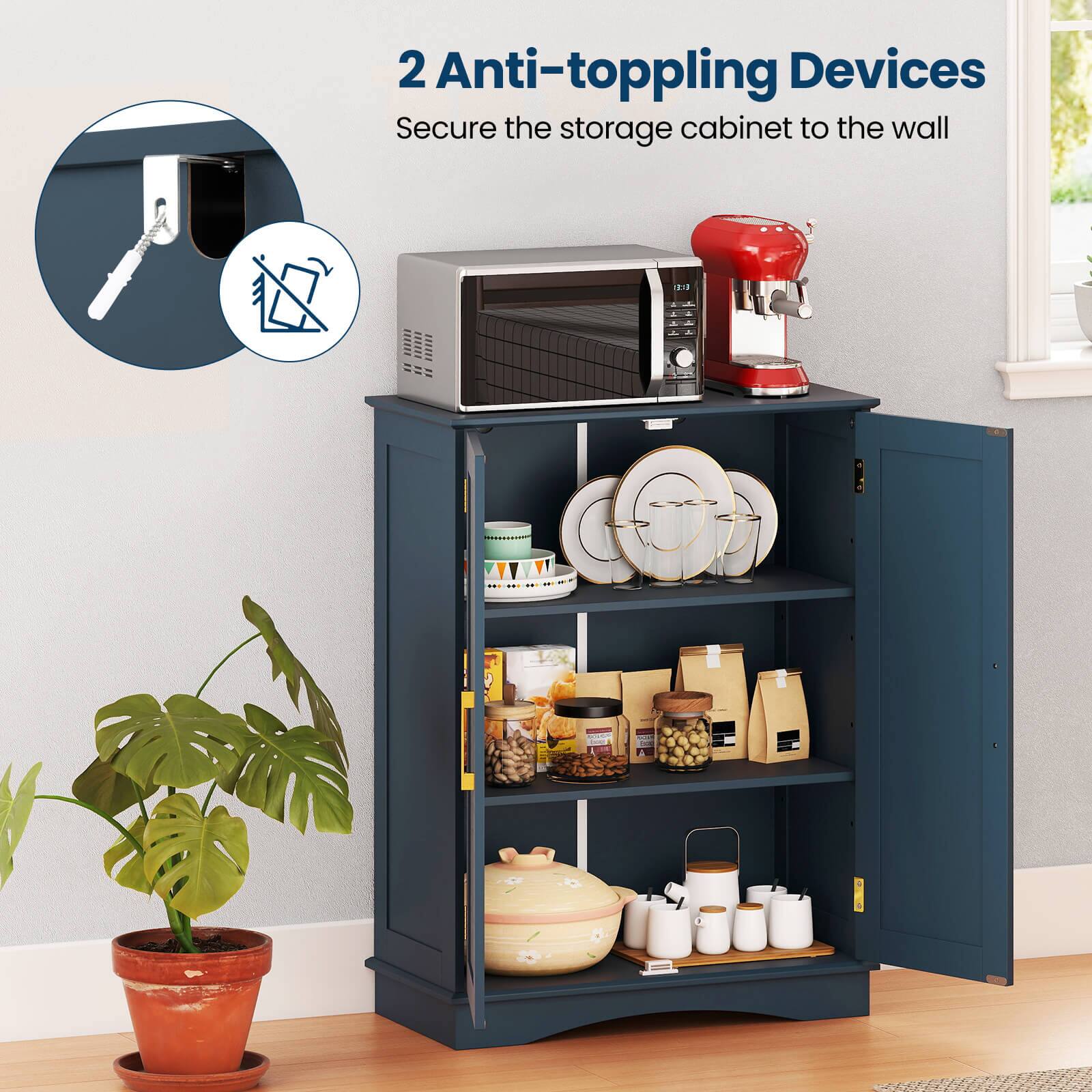 2 Anti-toppling Devices  
Secure the storage cabinet to the wall