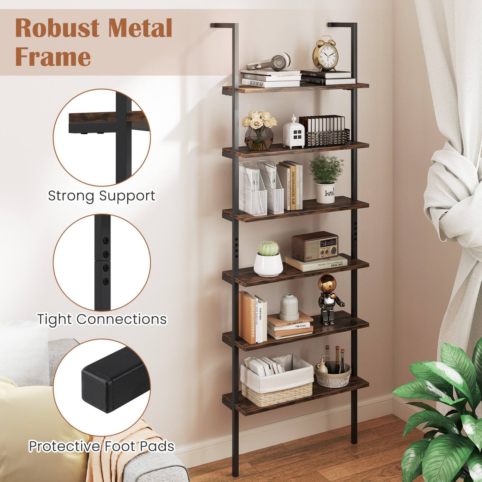 Robust Metal Frame

- Strong Support
- Tight Connections
- Protective Foot Pads