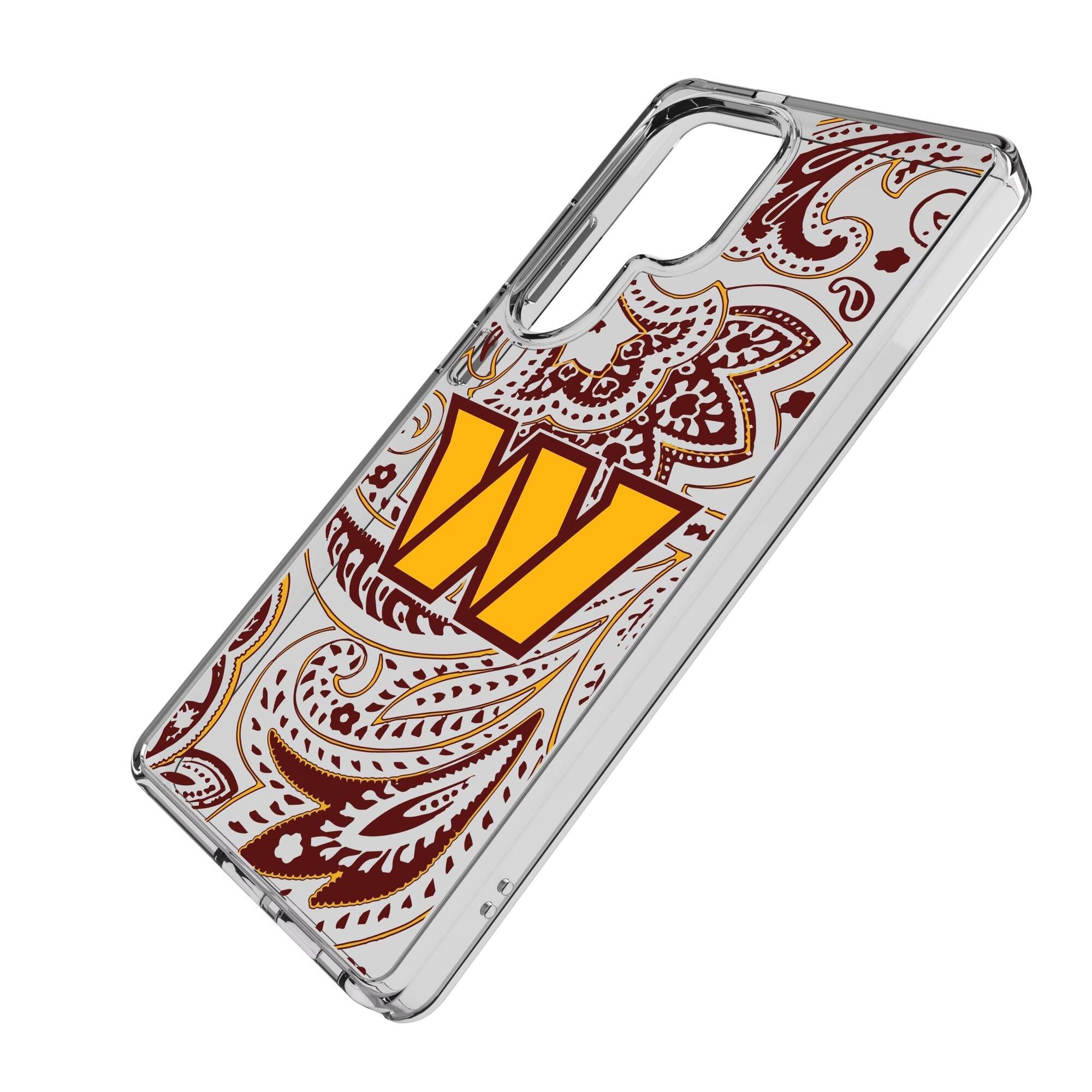 Alt View 1. Keyscaper - Washington Commanders Galaxy Clear Paisley Design Case - S23 Ultra - Multicolor.
