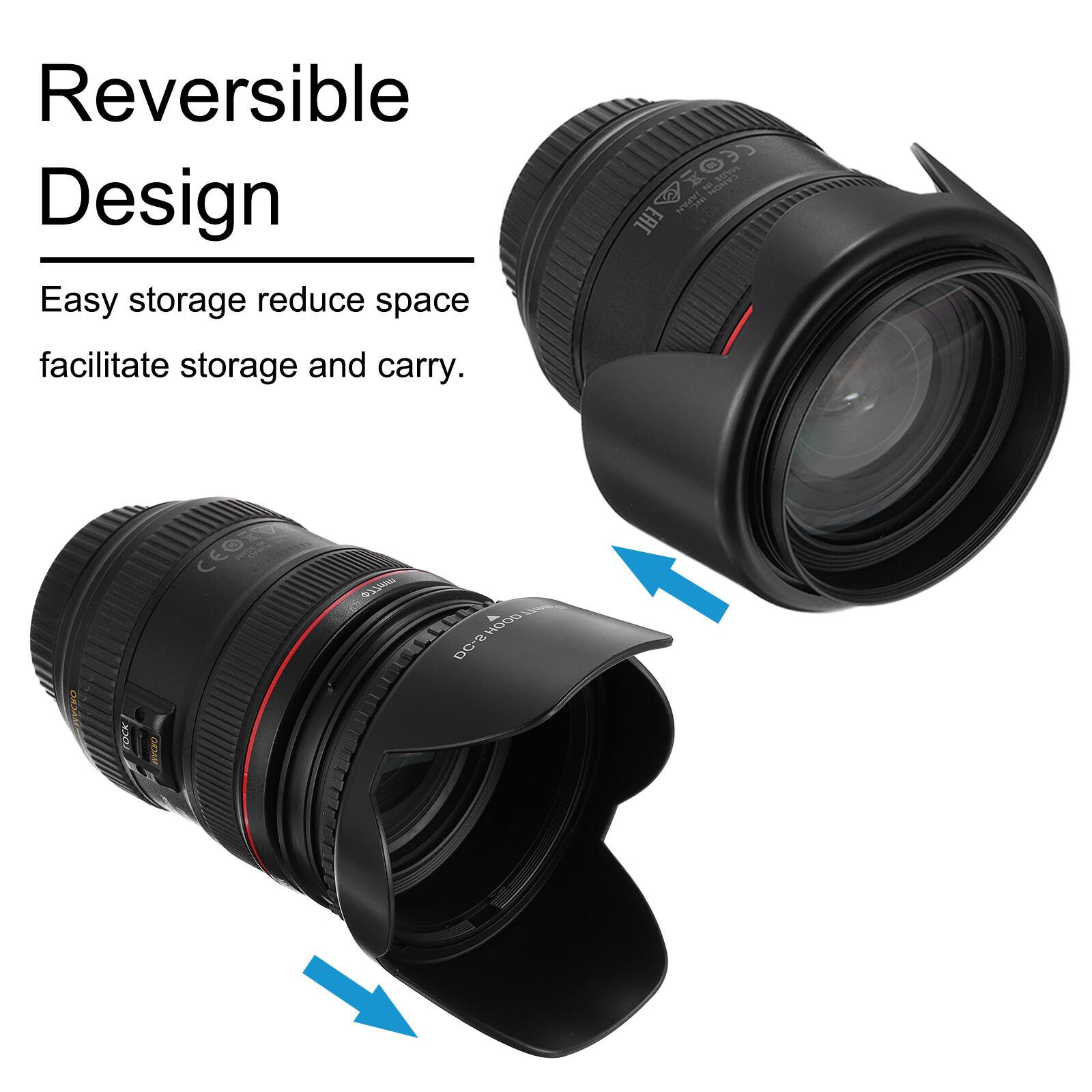 Reversible Design  
Easy storage reduce space facilitate storage and carry.