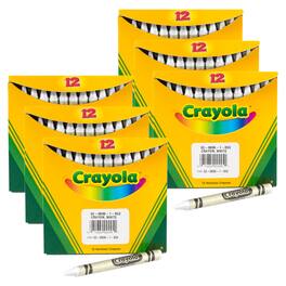 Crayola - Single Color Bulk Crayons, Regular Size, White, 12 Per Pack, 6 Packs
