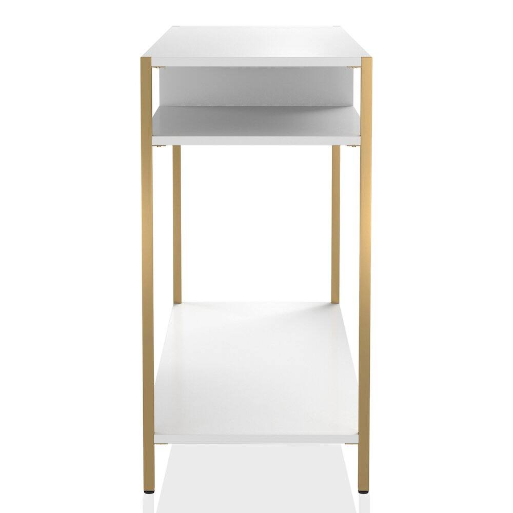 Alt View 1. Furniture of America - Mirah Contemporary Metal 3-Shelf Console Table - White.