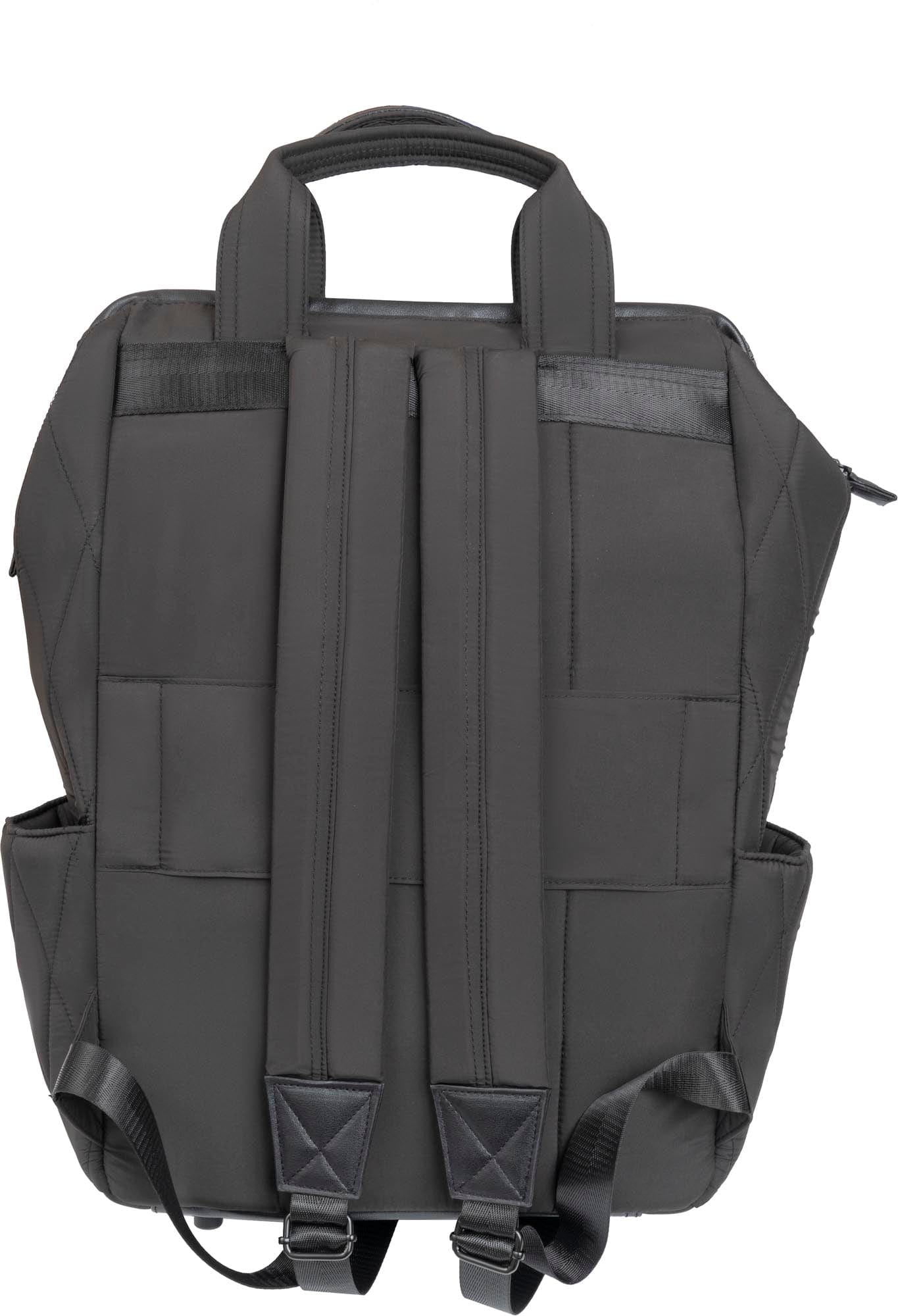 Back. Max Studio - Magid NYC 18-Inch Diamond Quilted Puffer Nylon Backpack with Laptop Sleeve — Navy - 600-NAVY.