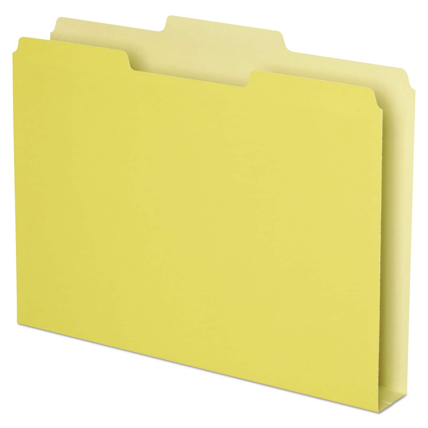 Tops Business Forms - Double Stuff File Folders, 1/3-Cut Tabs: Assorted, Letter Size, 1.5" Expansion, Yellow, 50/Pack