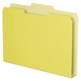 Tops Business Forms - Double Stuff File Folders, 1/3-Cut Tabs: Assorted, Letter Size, 1.5" Expansion, Yellow, 50/Pack