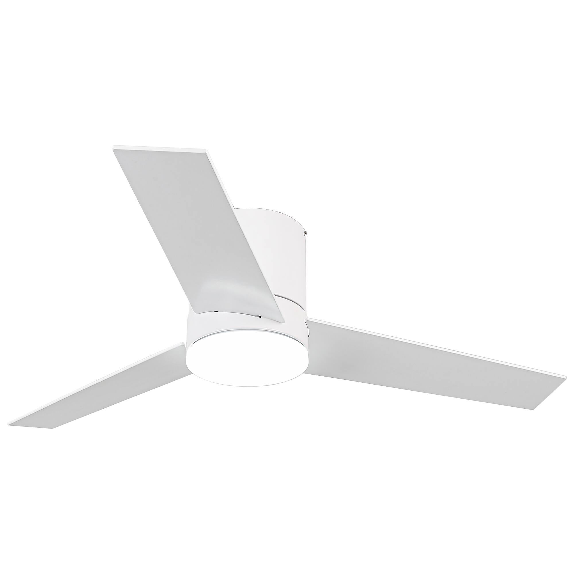 Alt View 9. Parrot Uncle - 48" Modern 3-Blade Wooden Flush Mount Ceiling Fans with Light and Remote - Nickel.