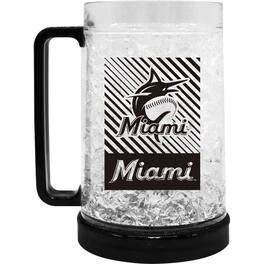 Logo Brands - Miami Marlins 16oz. Wordmark Freezer Mug - Multicolor
