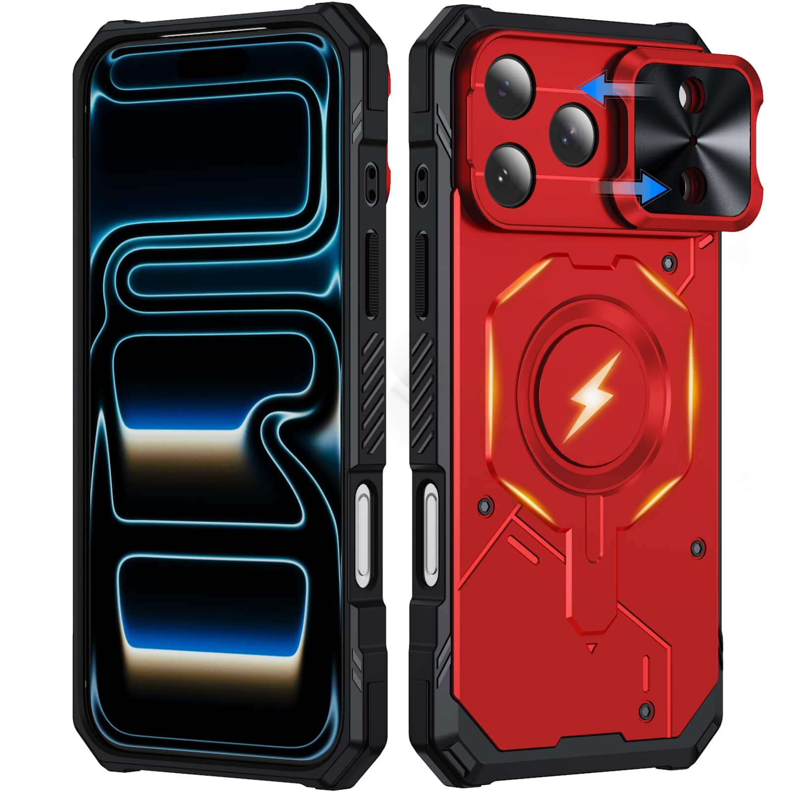 UUCOVER - Magnetic Case for iPhone 17 Pro Max,Shockproof TPU+PC Case Compatible with MagSafe Rugged Sliding Lens Cover - Red price history on PriceWatchPro