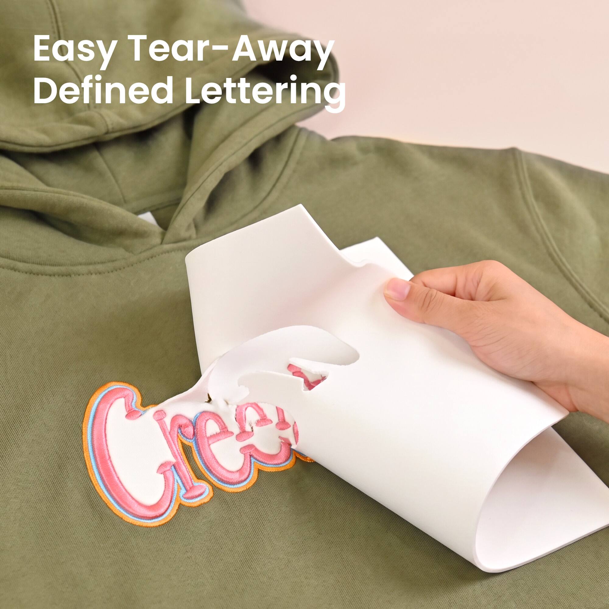 Easy Tear-Away Defined Lettering