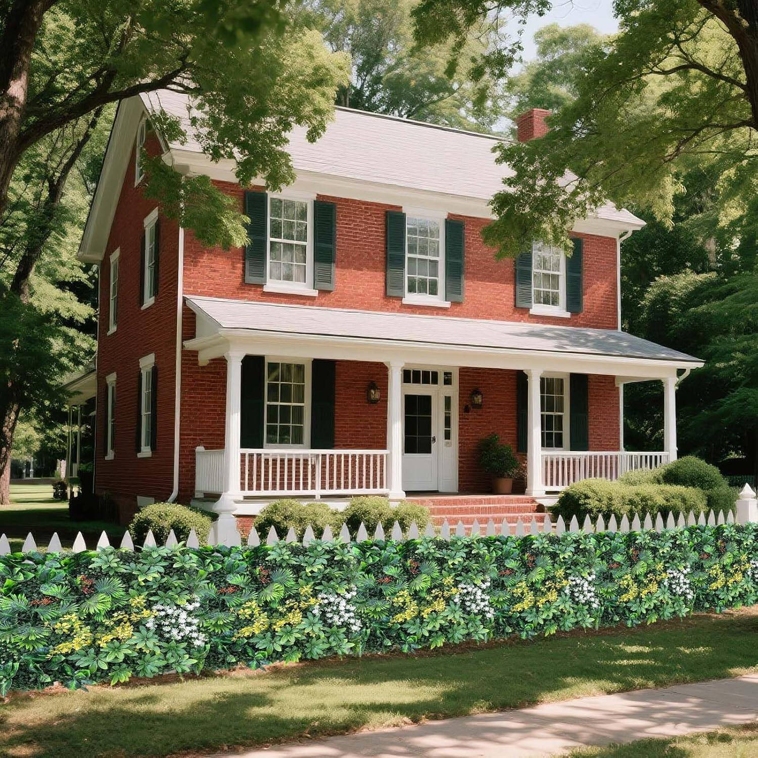 Alt View 1. Homhougo - Artificial Boxwood Wall Panels, 20''x20'' 6pcs Grass Wall Panels, Greenery Backdrop Privacy Screen with UV Protection - Green.