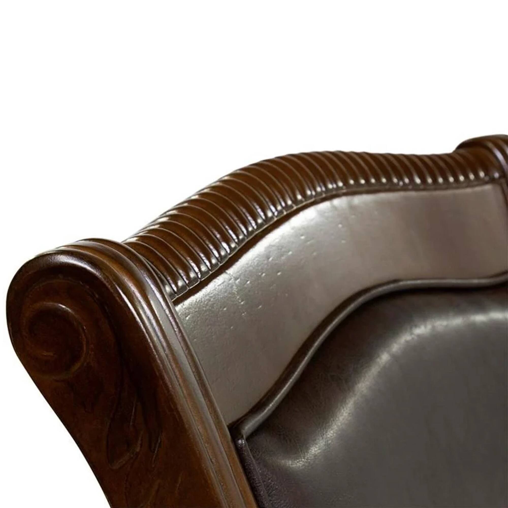 Alt View 3. Manhattan Lane - Ena 9pc Dining Table and Chair Set, Brown Faux Leather, Solid Wood - Cherry Brown.