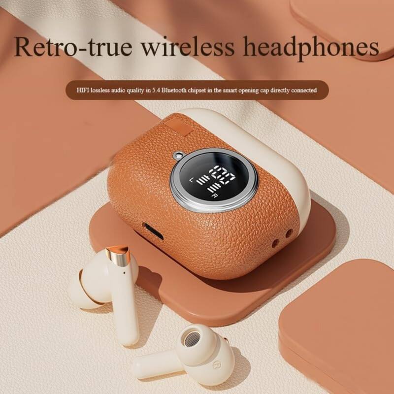 Retro-true wireless headphones

HIFI lossless audio quality in 5.4 Bluetooth chipset in the smart opening cap directly connected