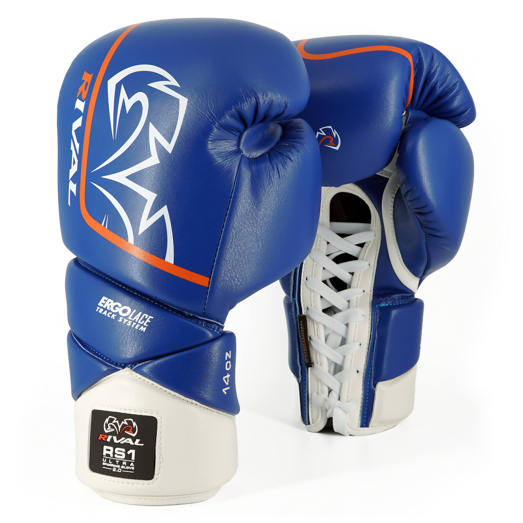 RIVAL Boxing RS1 2.0 Ultra Pro Lace Up Sparring Gloves 18 oz. Blue