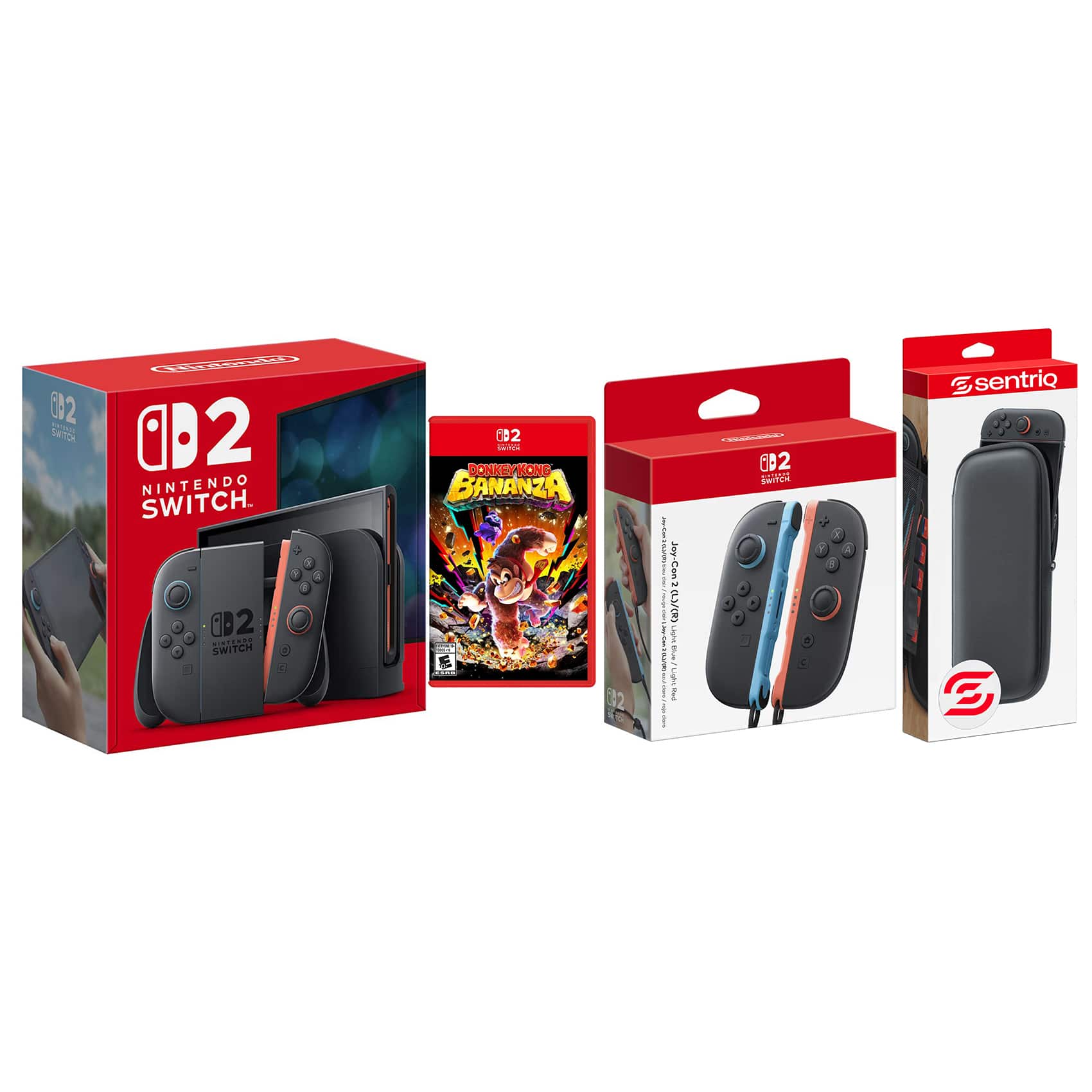 Switch 2 Console with Donkey Kong Bananza, Extra Joy-Cons and Protective Case Bundle - Nintendo Switch 2