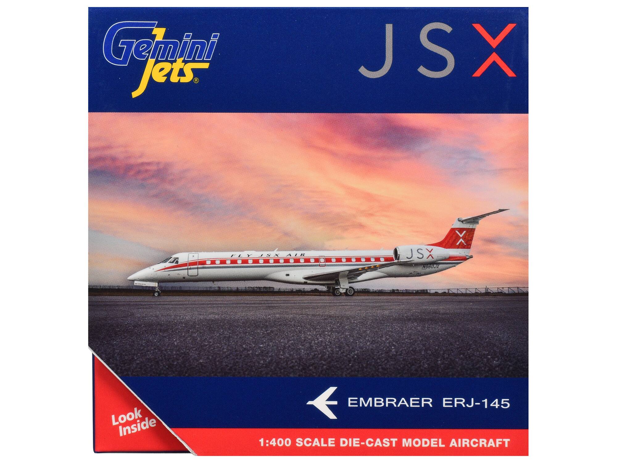 Gemini Jets. A JSX ELY INX AIR JSX N9500 X Look Inside EMBRAER ERJ-145 1:400 SCALE DIE-CAST MODEL AIRCRAFT