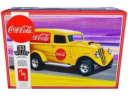 Skill 2 Model Kit 1933 Willys Panel Truck "Coca-Cola" 1/25 Scale Model by AMT - Yellow And Red