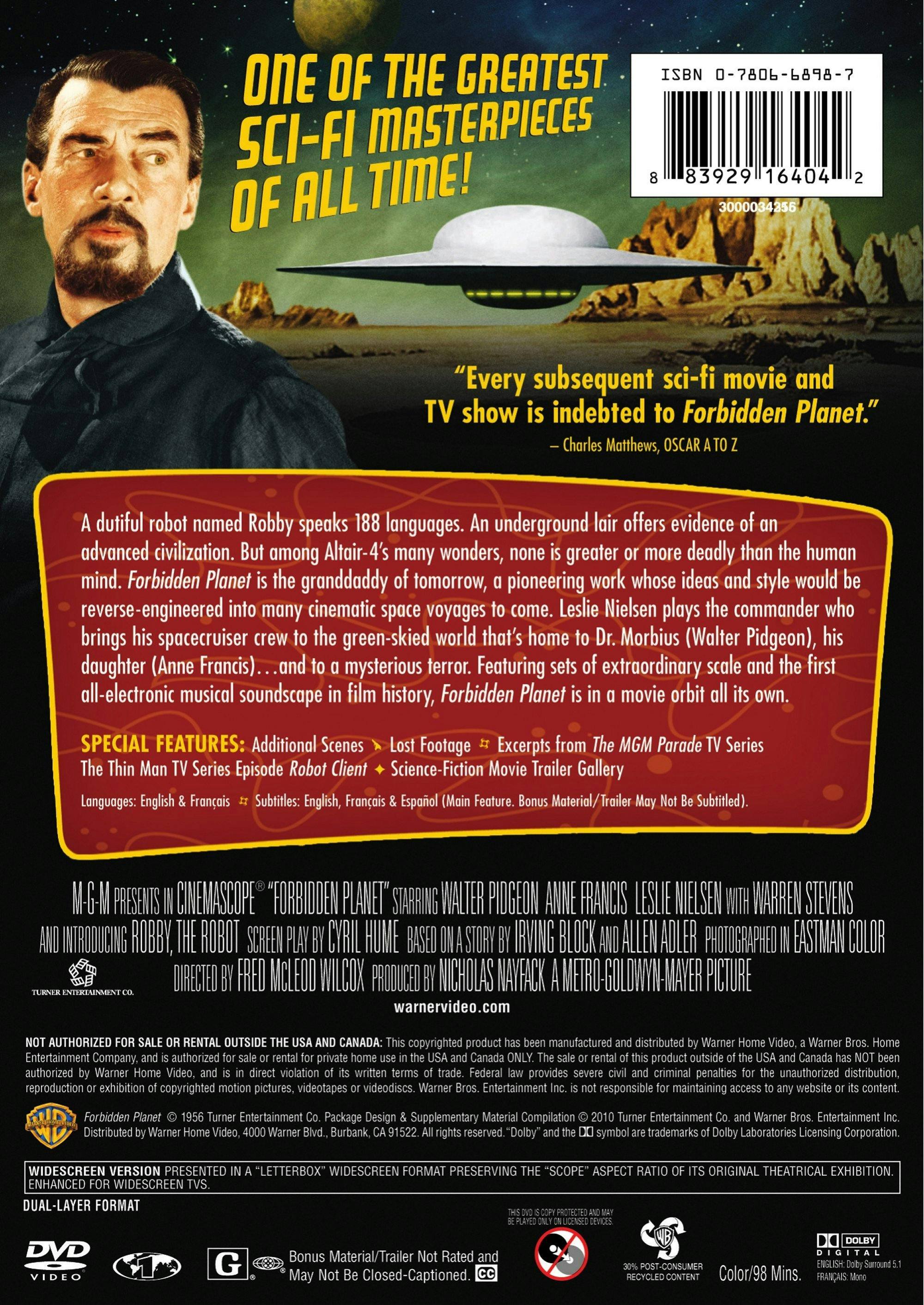 Back. Forbidden Planet (DVD New Packaging) [DVD].